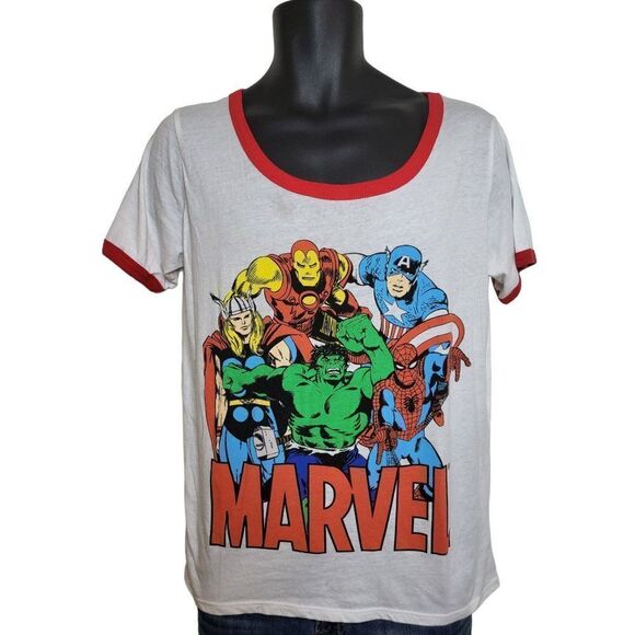 Marvel Tshirt Men Sz XL Avengers Short Sleeve Animation Big Graphic - Picture 1 of 6
